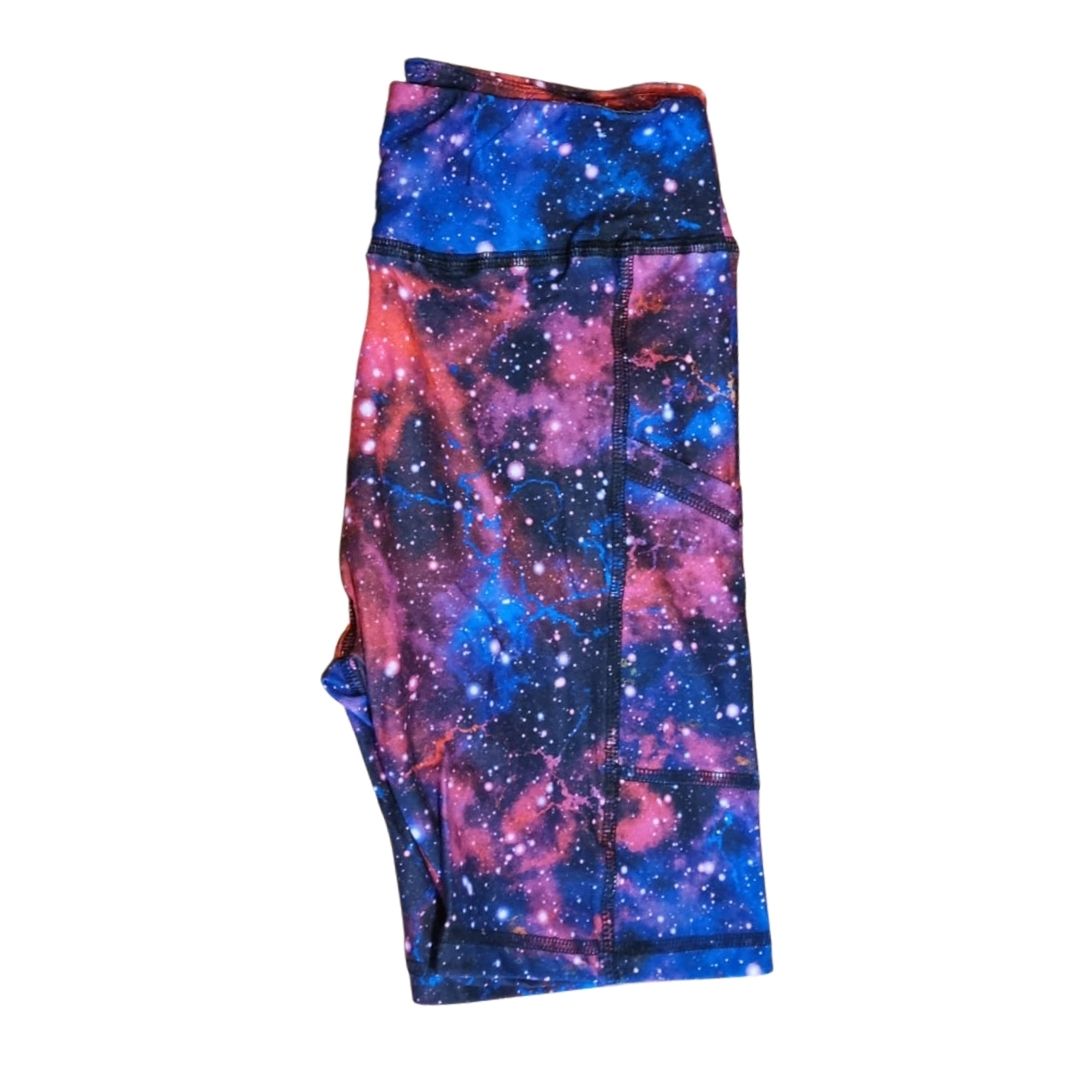 Brushed Poly Leggings - Galaxy Explosion Yoga Shorts with side pockets ...
