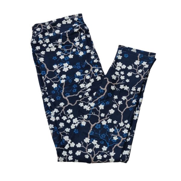 Blue Blossoms - Brushed Polyester Leggings